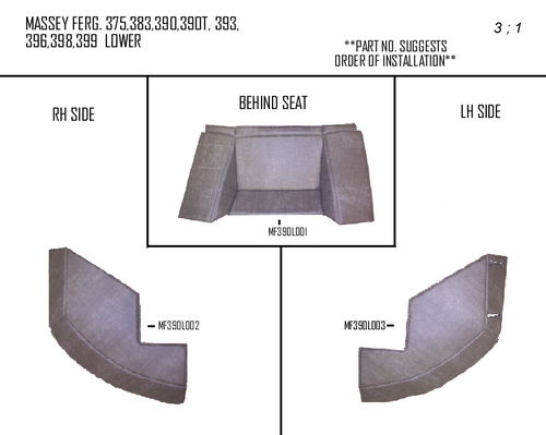 UM83137     Cab Kit Without Headliner---Gray---375, 383, 390, 390T, 393, 396, 398, 399 